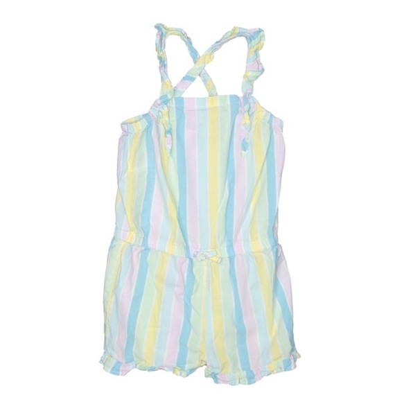Carter’s Pastel Candy Stripe Ruffle Romper kids size 6 - Picture 2 of 7
